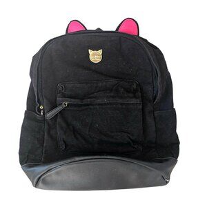 Luv Betsey By Betsey Johnson Black Cat Ear Backpack With Faux Leather gold